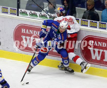 EBEL. Eishockey Bundesliga. VSV gegen	EC Red Bull Salzburg	. Stefan Bacher, (VSV), Alexander Rauchenwald (Salzburg). Villach, am 20.12.2016.
Foto: Kuess

---
pressefotos, pressefotografie, kuess, qs, qspictures, sport, bild, bilder, bilddatenbank