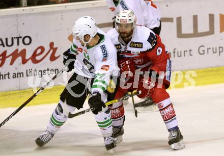 EBEL. Eishockey Bundesliga. KAC gegen 	HDD Olimpija Ljubljana. David Joseph Fischer, Raphael Bussieres (KAC), (Laibach). Klagenfurt, am 23.12.2016.
Foto: Kuess

---
pressefotos, pressefotografie, kuess, qs, qspictures, sport, bild, bilder, bilddatenbank