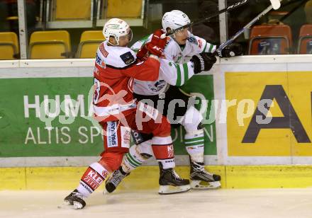 EBEL. Eishockey Bundesliga. KAC gegen 	HDD Olimpija Ljubljana. Ziga Pance,  (KAC), Mark Cepon (Laibach). Klagenfurt, am 23.12.2016.
Foto: Kuess

---
pressefotos, pressefotografie, kuess, qs, qspictures, sport, bild, bilder, bilddatenbank