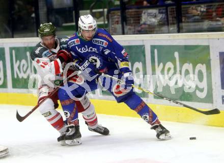 EBEL. Eishockey Bundesliga. VSV gegen	HCB Suedtirol Alperia. Miha Verlic,  (VSV), Anton Bernard (Bozen). Villach, am 26.12.2016.
Foto: Kuess

---
pressefotos, pressefotografie, kuess, qs, qspictures, sport, bild, bilder, bilddatenbank