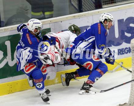 EBEL. Eishockey Bundesliga. VSV gegen	HCB Suedtirol Alperia.  Miha Verlic, (VSV), Olivier Latendresse, Ryan Glenn  (Bozen). Villach, am 26.12.2016.
Foto: Kuess

---
pressefotos, pressefotografie, kuess, qs, qspictures, sport, bild, bilder, bilddatenbank
