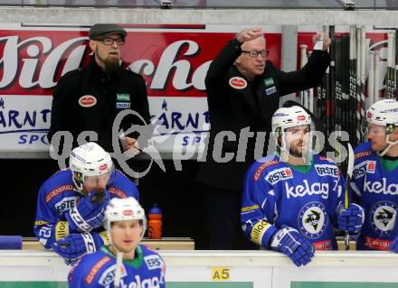 EBEL. Eishockey Bundesliga. VSV gegen	HCB Suedtirol Alperia. Co-Trainer Markus Peintner, Trainer Greg Holst (VSV). Villach, am 26.12.2016.
Foto: Kuess

---
pressefotos, pressefotografie, kuess, qs, qspictures, sport, bild, bilder, bilddatenbank