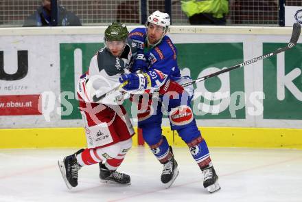 EBEL. Eishockey Bundesliga. VSV gegen	HCB Suedtirol Alperia. Eric Hunter, (VSV), Alexander Gellert (Bozen). Villach, am 26.12.2016.
Foto: Kuess

---
pressefotos, pressefotografie, kuess, qs, qspictures, sport, bild, bilder, bilddatenbank