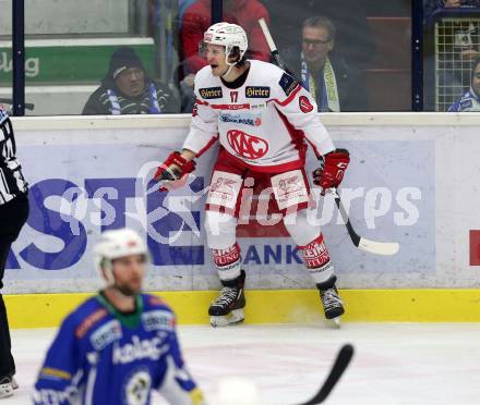 EBEL. Eishockey Bundesliga. VSV gegen	KAC. Torjubel Manuel Ganahl (KAC). Villach, am 28.12.2016.
Foto: Kuess

---
pressefotos, pressefotografie, kuess, qs, qspictures, sport, bild, bilder, bilddatenbank