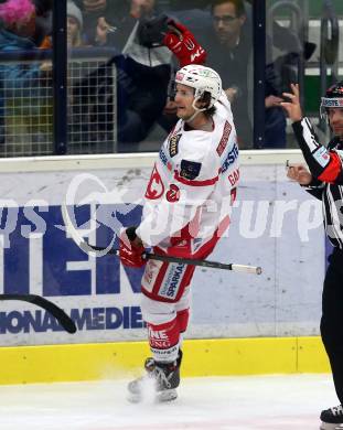 EBEL. Eishockey Bundesliga. VSV gegen	KAC. Torjubel Manuel Ganahl (KAC). Villach, am 28.12.2016.
Foto: Kuess

---
pressefotos, pressefotografie, kuess, qs, qspictures, sport, bild, bilder, bilddatenbank