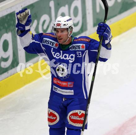 EBEL. Eishockey Bundesliga. VSV gegen	HDD Olimpija Ljubljana. Torjubel Evan McGrath (VSV). Villach, am 30.12.2016.
Foto: Kuess

---
pressefotos, pressefotografie, kuess, qs, qspictures, sport, bild, bilder, bilddatenbank