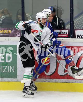EBEL. Eishockey Bundesliga. VSV gegen	HDD Olimpija Ljubljana. Patrick Platzer, (VSV), Ziga Pesut (Laibach). Villach, am 30.12.2016.
Foto: Kuess

---
pressefotos, pressefotografie, kuess, qs, qspictures, sport, bild, bilder, bilddatenbank