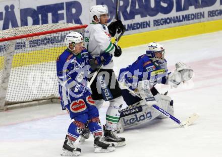 EBEL. Eishockey Bundesliga. VSV gegen	HDD Olimpija Ljubljana. Kevin Wehrs, Olivier Roy,  (VSV), Raphael Bussieres (Laibach). Villach, am 30.12.2016.
Foto: Kuess

---
pressefotos, pressefotografie, kuess, qs, qspictures, sport, bild, bilder, bilddatenbank