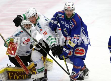EBEL. Eishockey Bundesliga. VSV gegen	HDD Olimpija Ljubljana. Miha Verlic, (VSV), Kristjan Cepon, Jeff Frazee  (Laibach). Villach, am 30.12.2016.
Foto: Kuess

---
pressefotos, pressefotografie, kuess, qs, qspictures, sport, bild, bilder, bilddatenbank