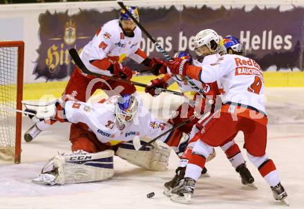EBEL. Eishockey Bundesliga. KAC gegen 	EC Red Bull Salzburg. Manuel Ganahl (KAC), Luka Gracnar, Alexander Rauchenwald (Salzburg). Klagenfurt, am 3.1.2017.
Foto: Kuess

---
pressefotos, pressefotografie, kuess, qs, qspictures, sport, bild, bilder, bilddatenbank