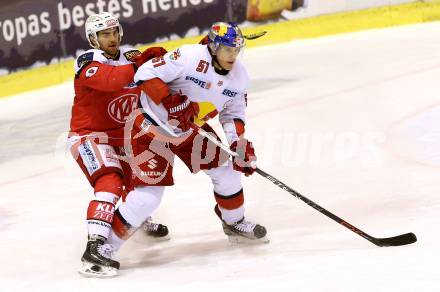 EBEL. Eishockey Bundesliga. KAC gegen 	EC Red Bull Salzburg. Matthew Neal, (KAC), Matthias Trattnig  (Salzburg). Klagenfurt, am 3.1.2017.
Foto: Kuess

---
pressefotos, pressefotografie, kuess, qs, qspictures, sport, bild, bilder, bilddatenbank