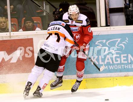EBEL. Eishockey Bundesliga. KAC gegen 	Moser Medical Graz99ers. Manuel Ganahl, (KAC), Kurtis McLean (Graz). Klagenfurt, am 6.1.2017.
Foto: Kuess

---
pressefotos, pressefotografie, kuess, qs, qspictures, sport, bild, bilder, bilddatenbank