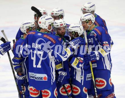 EBEL. Eishockey Bundesliga. VSV gegen	UPC Vienna Capitals. Jubel  (VSV). Villach, am 6.1.2017.
Foto: Kuess

---
pressefotos, pressefotografie, kuess, qs, qspictures, sport, bild, bilder, bilddatenbank