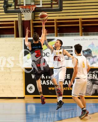 Basketball 2. Bundesliga. GD 12. Runde. Woerthersee Piraten gegen Raiders Villach. Jan-Arne Apschner (Piraten), Julian Hartl (Raiders). Klagenfurt, am 7.1.2017.
Foto: Kuess
---
pressefotos, pressefotografie, kuess, qs, qspictures, sport, bild, bilder, bilddatenbank