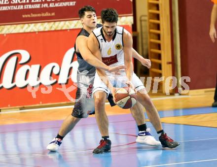 Basketball 2. Bundesliga. GD 12. Runde. Woerthersee Piraten gegen Raiders Villach. Daniel Gspandl,  (Piraten), Luka Gvozden (Raiders). Klagenfurt, am 7.1.2017.
Foto: Kuess
---
pressefotos, pressefotografie, kuess, qs, qspictures, sport, bild, bilder, bilddatenbank