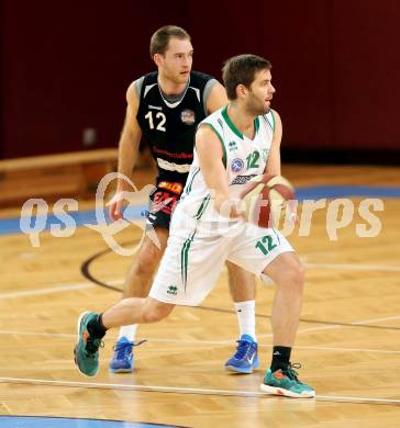 Basketball 2. Bundesliga. GD 12. Runde. KOS Celovec gegen Mattersburg Rocks. Christian Erschen,  (KOS Celovec), Gmeiner Sebastian (Mattersburg). Klagenfurt, am 8.1.2017.
Foto: Kuess
---
pressefotos, pressefotografie, kuess, qs, qspictures, sport, bild, bilder, bilddatenbank
