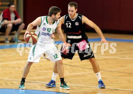 Basketball 2. Bundesliga. GD 12. Runde. KOS Celovec gegen Mattersburg Rocks. Christian Erschen,  (KOS Celovec), Gmeiner Sebastian (Mattersburg). Klagenfurt, am 8.1.2017.
Foto: Kuess
---
pressefotos, pressefotografie, kuess, qs, qspictures, sport, bild, bilder, bilddatenbank