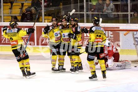 EBEL. Eishockey Bundesliga. KAC gegen 	UPC Vienna Capitals. torjubel  (Vienna Capitals). Klagenfurt, am 11.1.2017.
Foto: Kuess

---
pressefotos, pressefotografie, kuess, qs, qspictures, sport, bild, bilder, bilddatenbank
