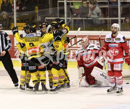 EBEL. Eishockey Bundesliga. KAC gegen 	UPC Vienna Capitals. torjubel  (Vienna Capitals). Klagenfurt, am 11.1.2017.
Foto: Kuess

---
pressefotos, pressefotografie, kuess, qs, qspictures, sport, bild, bilder, bilddatenbank
