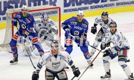EBEL. Eishockey Bundesliga. VSV gegen	Fehervar AV 19. Miha Verlic, Jan Urbas, (VSV), Miklos Rajna, Drew Schiestl, Bence Sziranyi  (Alba Volan). Villach, am 13.1.2017.
Foto: Kuess

---
pressefotos, pressefotografie, kuess, qs, qspictures, sport, bild, bilder, bilddatenbank