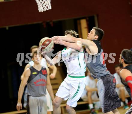 Basketball 2. Bundesliga. GD 13. Runde. KOS Celovec gegen Villach Raiders.  Ziga Erculj, (KOS Celovec), Erik Rhinehart (Villach). Klagenfurt, am 14.1.2017.
Foto: Kuess
---
pressefotos, pressefotografie, kuess, qs, qspictures, sport, bild, bilder, bilddatenbank