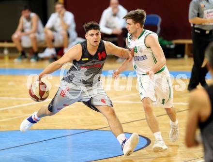 Basketball 2. Bundesliga. GD 13. Runde. KOS Celovec gegen Villach Raiders.  Ziga Erculj,  (KOS Celovec), Luka Gvozden (Villach). Klagenfurt, am 14.1.2017.
Foto: Kuess
---
pressefotos, pressefotografie, kuess, qs, qspictures, sport, bild, bilder, bilddatenbank