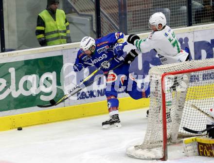 EBEL. Eishockey Bundesliga. VSV gegen	HDD Olimpija Ljubljana. Benjamin Petrik (VSV), Cepon Kristjan (Laibach). Villach, am 20.1.2017.
Foto: Kuess

---
pressefotos, pressefotografie, kuess, qs, qspictures, sport, bild, bilder, bilddatenbank
