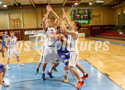 Basketball. OEBV Cup. KOS Celovec gegen Swans Gmunden.  Vjeran Soldo, Andi Smrtnik (KOS Celovec), Povilas Gaidys (Gmunden). Klagenfurt, am 20.1.2017.
Foto: Kuess
---
pressefotos, pressefotografie, kuess, qs, qspictures, sport, bild, bilder, bilddatenbank