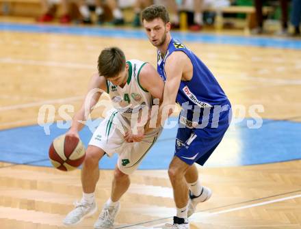 Basketball. OEBV Cup. KOS Celovec gegen Swans Gmunden. Ziga Erculj,  (KOS Celovec), Lukas Schartmueller (Gmunden). Klagenfurt, am 20.1.2017.
Foto: Kuess
---
pressefotos, pressefotografie, kuess, qs, qspictures, sport, bild, bilder, bilddatenbank