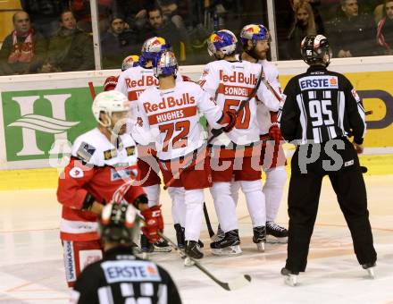 EBEL. Eishockey Bundesliga. KAC gegen 	EC Red Bull Salzburg. Torjubel (Salzburg). Klagenfurt, am 29.1.2017.
Foto: Kuess

---
pressefotos, pressefotografie, kuess, qs, qspictures, sport, bild, bilder, bilddatenbank