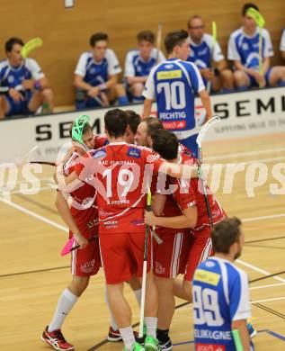 Floorball. 1. Bundesliga. VSV gegen KAC. Torjubel (KAC). Villach, am 17.9.2016.
Foto: Kuess
---
pressefotos, pressefotografie, kuess, qs, qspictures, sport, bild, bilder, bilddatenbank