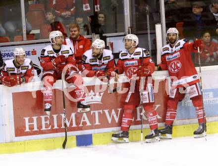 EBEL. Eishockey Bundesliga. KAC gegen 	HCB Suedtirol Alperia. Mitja Robar, Christoph Duller, Mark Popovic, David Fischer (KAC). Klagenfurt, am 29.1.2017.
Foto: Kuess

---
pressefotos, pressefotografie, kuess, qs, qspictures, sport, bild, bilder, bilddatenbank