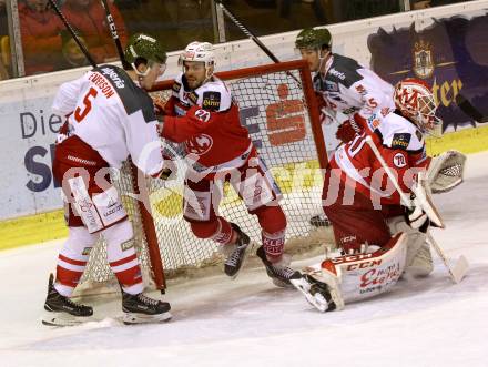 EBEL. Eishockey Bundesliga. KAC gegen 	HCB Suedtirol Alperia. Steven Strong, Tomas Duba  (KAC), Maxwell Everson  (Bozen). Klagenfurt, am 29.1.2017.
Foto: Kuess

---
pressefotos, pressefotografie, kuess, qs, qspictures, sport, bild, bilder, bilddatenbank