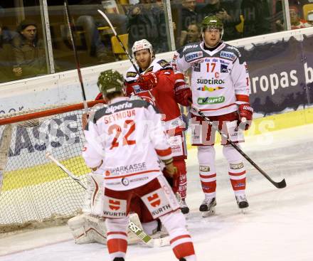 EBEL. Eishockey Bundesliga. KAC gegen 	HCB Suedtirol Alperia. Torjubel Johannes Bischofberger (KAC). Klagenfurt, am 29.1.2017.
Foto: Kuess

---
pressefotos, pressefotografie, kuess, qs, qspictures, sport, bild, bilder, bilddatenbank
