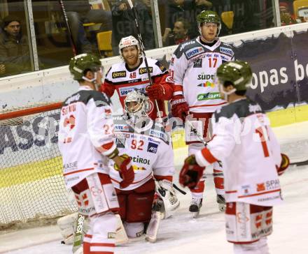 EBEL. Eishockey Bundesliga. KAC gegen 	HCB Suedtirol Alperia. Torjubel Johannes Bischofberger (KAC). Klagenfurt, am 29.1.2017.
Foto: Kuess

---
pressefotos, pressefotografie, kuess, qs, qspictures, sport, bild, bilder, bilddatenbank