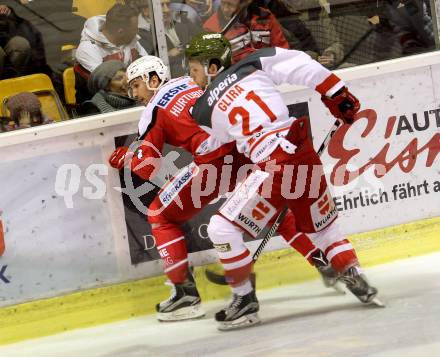 EBEL. Eishockey Bundesliga. KAC gegen 	HCB Suedtirol Alperia. Mark Hurtubise,  (KAC), Daniel Glira (Bozen). Klagenfurt, am 29.1.2017.
Foto: Kuess

---
pressefotos, pressefotografie, kuess, qs, qspictures, sport, bild, bilder, bilddatenbank