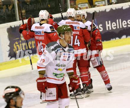 EBEL. Eishockey Bundesliga. KAC gegen 	HCB Suedtirol Alperia. Torjubel (KAC). Klagenfurt, am 29.1.2017.
Foto: Kuess

---
pressefotos, pressefotografie, kuess, qs, qspictures, sport, bild, bilder, bilddatenbank
