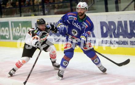 EBEL. Eishockey Bundesliga. VSV gegen	Moser Medical Graz99ers. Olivier Latendresse,  (VSV), Sven Klimbacher (Graz). Villach, am 5.2.2017.
Foto: Kuess

---
pressefotos, pressefotografie, kuess, qs, qspictures, sport, bild, bilder, bilddatenbank