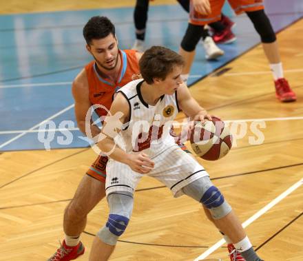 Basketball 2. Bundesliga. GD 16. Runde. Woerthersee Piraten gegen Basket2000 Vienna. Lukas Simoner (Piraten), Aldin Avdic (Vienna). Klagenfurt, am 11.2.2017.
Foto: Kuess
---
pressefotos, pressefotografie, kuess, qs, qspictures, sport, bild, bilder, bilddatenbank