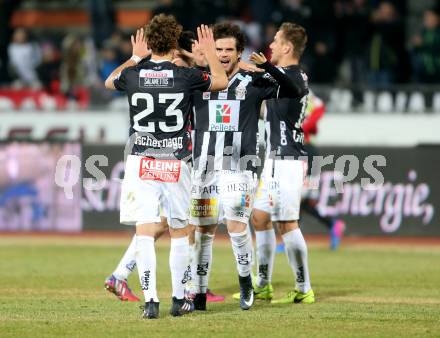Fussball Bundesliga. RZ Pellets WAC gegen SV Guntamatic Ried. Jubel  (WAC). Wolfsberg, am 11.2.2017.
Foto: Kuess

---
pressefotos, pressefotografie, kuess, qs, qspictures, sport, bild, bilder, bilddatenbank