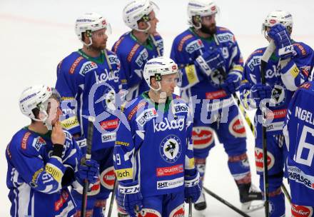 EBEL. Eishockey Bundesliga. VSV gegen	HC Orli Znojmo. enttaeuschte VSV Spieler. Villach, am 15.2.2017.
Foto: Kuess

---
pressefotos, pressefotografie, kuess, qs, qspictures, sport, bild, bilder, bilddatenbank