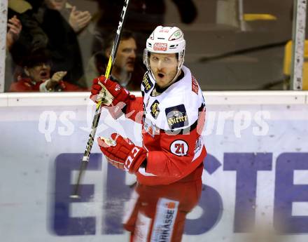 EBEL. Eishockey Bundesliga. KAC gegen 	HC TWK Innsbruck, Die Haie. Torjubel Manuel Geier (KAC). Klagenfurt, am 17.2.2017.
Foto: Kuess

---
pressefotos, pressefotografie, kuess, qs, qspictures, sport, bild, bilder, bilddatenbank