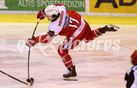 EBEL. Eishockey Bundesliga. KAC gegen 	HC TWK Innsbruck, Die Haie. Manuel Ganahl (KAC). Klagenfurt, am 17.2.2017.
Foto: Kuess

---
pressefotos, pressefotografie, kuess, qs, qspictures, sport, bild, bilder, bilddatenbank