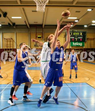 Basketball 2. Bundesliga. GD 17. Runde. KOS Celovec gegen D.C. Timberwolves. Vjeran Soldo,  (KOS Celovec), Philipp D Angelo (Timberwolves). Klagenfurt, am 18.2.2017.
Foto: Kuess
---
pressefotos, pressefotografie, kuess, qs, qspictures, sport, bild, bilder, bilddatenbank