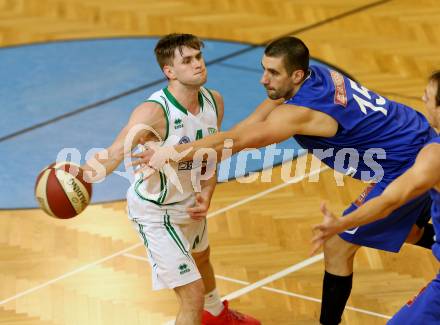 Basketball 2. Bundesliga. GD 17. Runde. KOS Celovec gegen D.C. Timberwolves. Ziga Erculj, (KOS Celovec), Vincent Polakovic  (Timberwolves). Klagenfurt, am 18.2.2017.
Foto: Kuess
---
pressefotos, pressefotografie, kuess, qs, qspictures, sport, bild, bilder, bilddatenbank