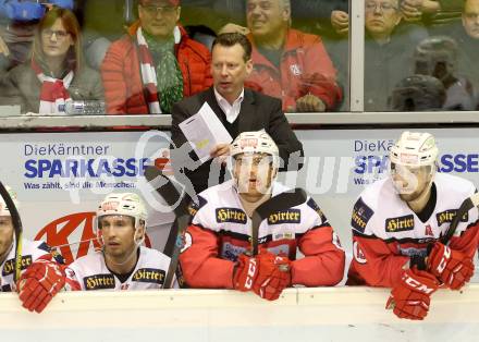 EBEL. Eishockey Bundesliga. KAC gegen 	UPC Vienna Capitals. Trainer Mike Pellegrims (KAC). Klagenfurt, am 19.2.2017.
Foto: Kuess

---
pressefotos, pressefotografie, kuess, qs, qspictures, sport, bild, bilder, bilddatenbank