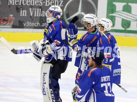 EBEL. Eishockey Bundesliga. VSV gegen	Fehervar AV 19.  Lukas Herzog, Markus Schlacher, Dustin Johner, Rene Swette (VSV). Villach, am 21.2.2017.
Foto: Kuess

---
pressefotos, pressefotografie, kuess, qs, qspictures, sport, bild, bilder, bilddatenbank