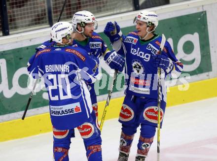 EBEL. Eishockey Bundesliga. VSV gegen	Fehervar AV 19. Torjubel Benjamin Petrik, Nico Brunner, Christof Kromp (VSV). Villach, am 21.2.2017.
Foto: Kuess

---
pressefotos, pressefotografie, kuess, qs, qspictures, sport, bild, bilder, bilddatenbank