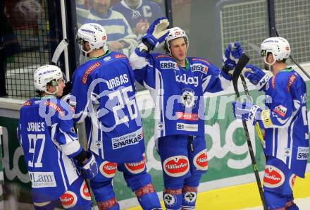 EBEL. Eishockey Bundesliga. VSV gegen	Fehervar AV 19. Christian Jennes, Jan Urbas, Corey Locke, Miha Verlic (VSV). Villach, am 21.2.2017.
Foto: Kuess

---
pressefotos, pressefotografie, kuess, qs, qspictures, sport, bild, bilder, bilddatenbank