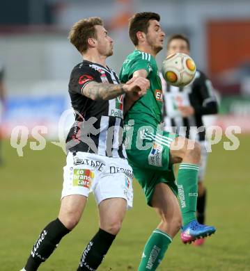 Fussball Bundesliga. RZ Pellets WAC gegen SK Rapid Wien. Michael Sollbauer, (WAC), Giorgi Kvilitaia  (Rapid). Wolfsberg, am 11.2.2017.
Foto: Kuess

---
pressefotos, pressefotografie, kuess, qs, qspictures, sport, bild, bilder, bilddatenbank